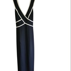 Elegant Black and White Crisscross Women's Dress